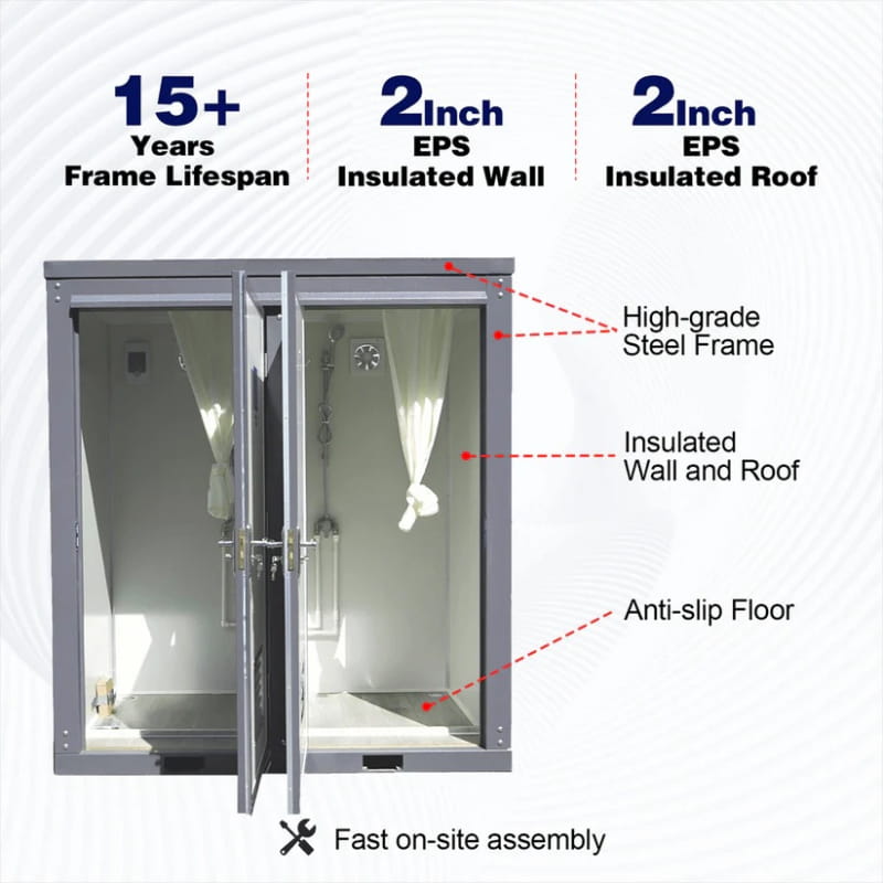 Bastone Portable Shower with 2 Rooms