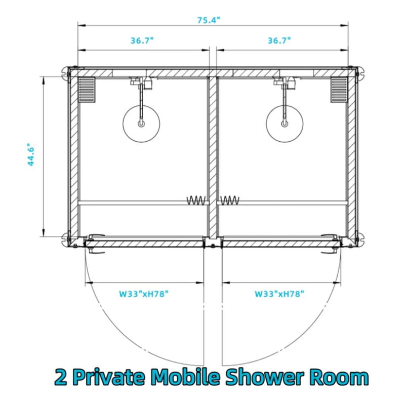 Bastone Portable Shower with 2 Rooms