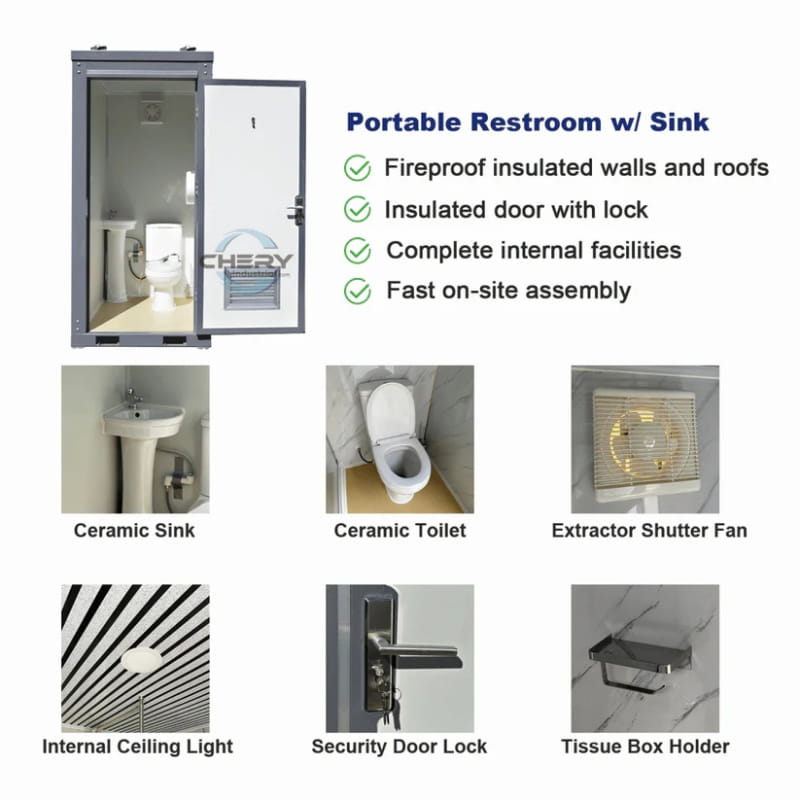 Bastone Portable Restroom with Sink