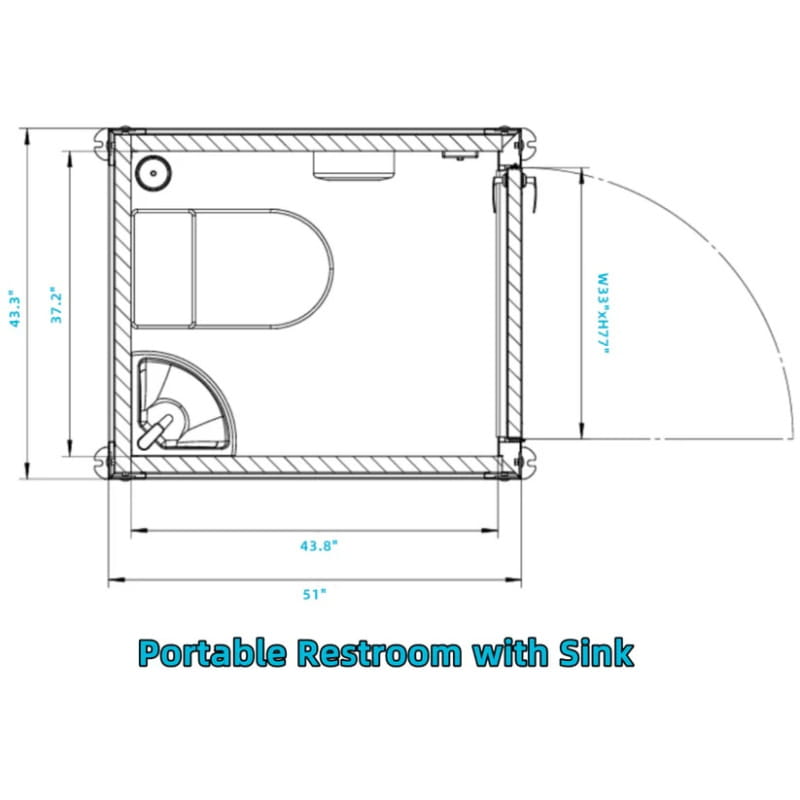 Bastone Portable Restroom with Sink