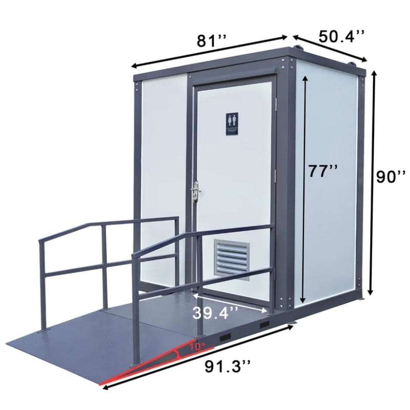 Bastone Handicap-Accessible Portable Restroom with Ramp