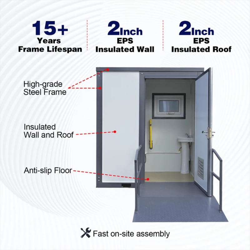 Bastone Handicap-Accessible Portable Restroom with Ramp