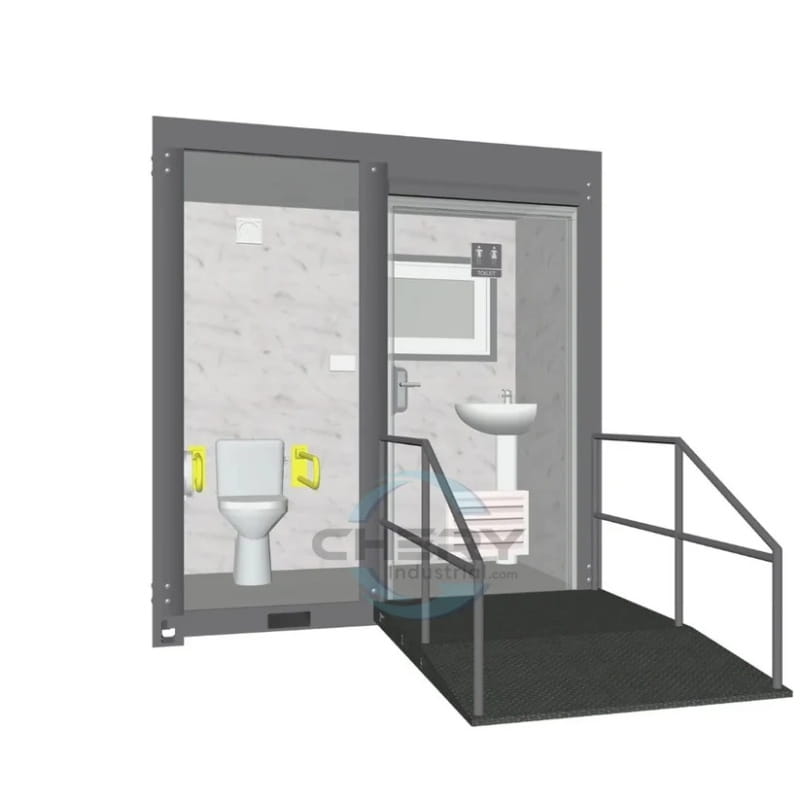 Bastone Handicap-Accessible Portable Restroom with Ramp