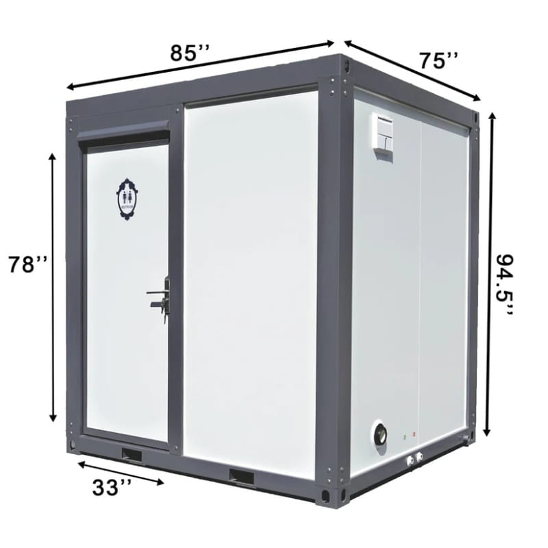 Bastone Portable Restroom with Curtain Style Shower - Large