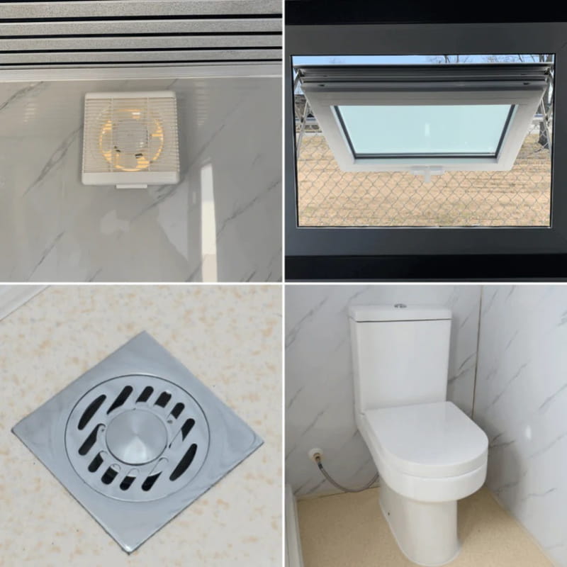 Bastone Portable Restroom with Curtain Style Shower - Large