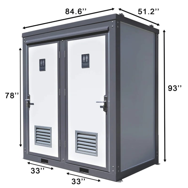 Bastone Portable Restroom with Two Private Stalls