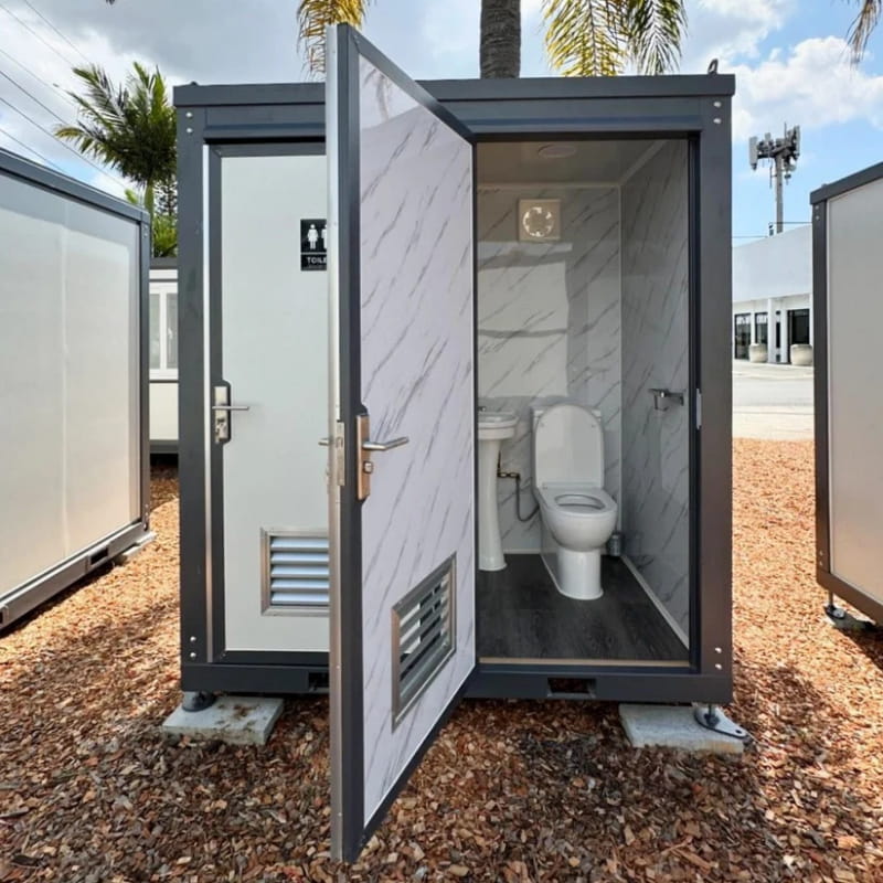 Bastone Portable Restroom with Two Private Stalls