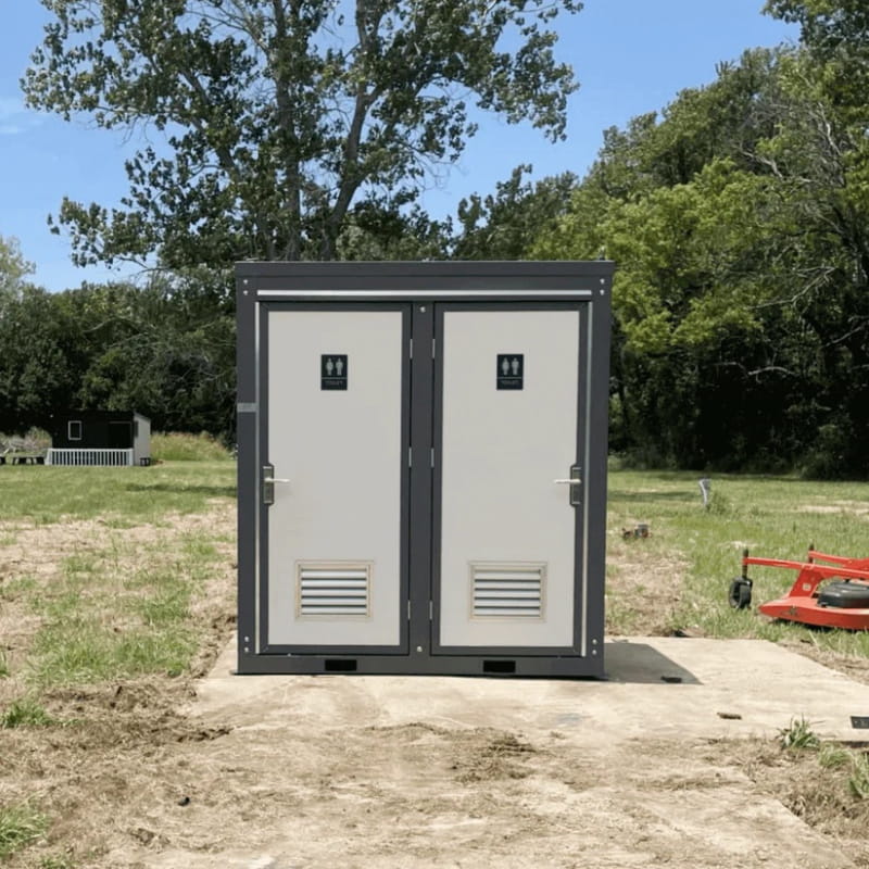 Bastone Portable Restroom with Two Private Stalls