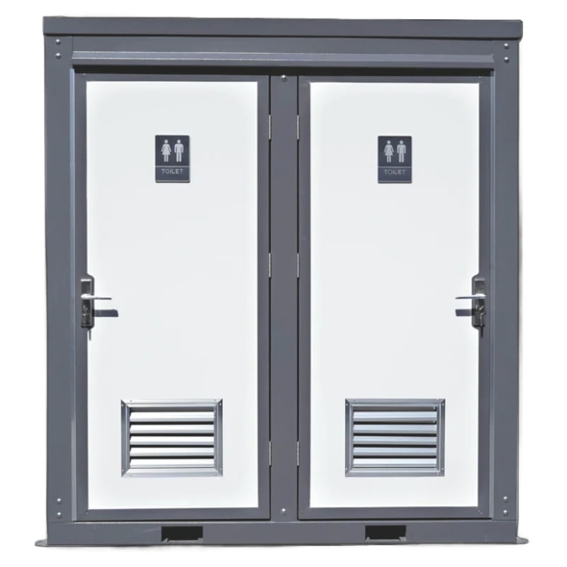 Bastone Portable Restroom with Two Private Stalls
