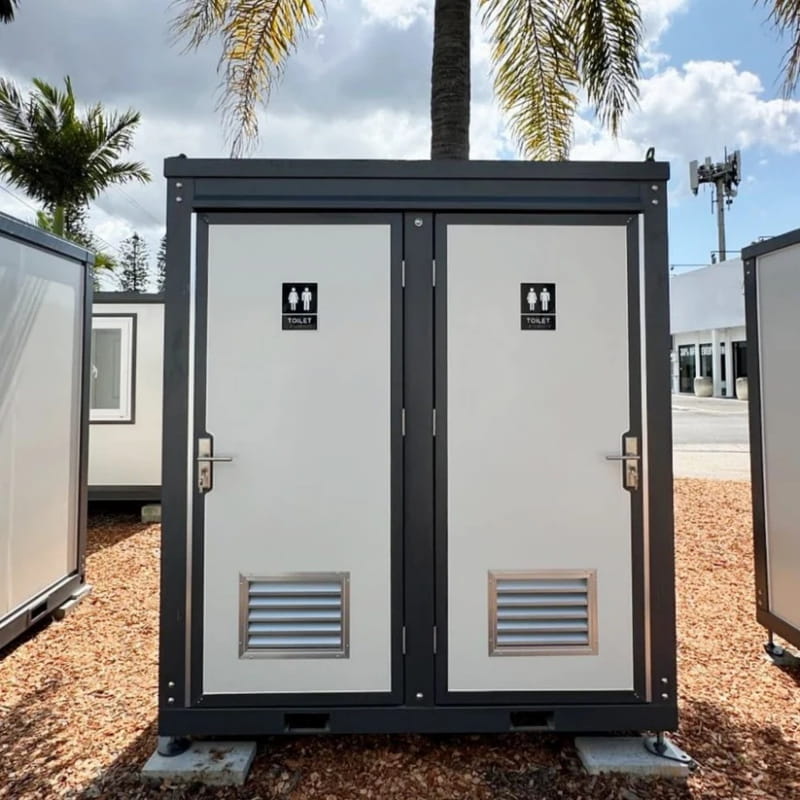 Bastone Portable Restroom with Two Private Stalls