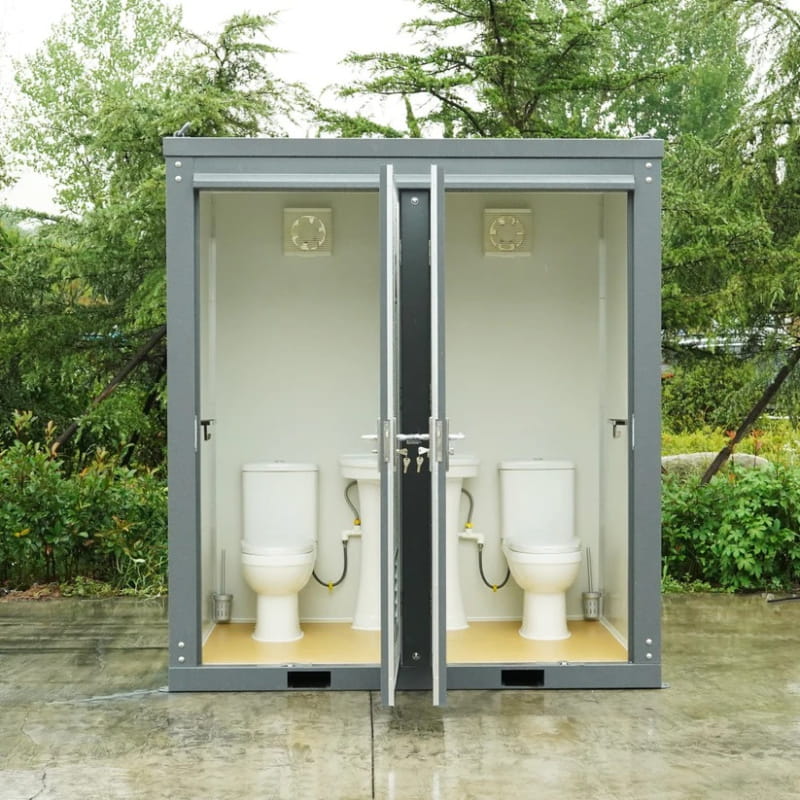Bastone Portable Restroom with Two Private Stalls
