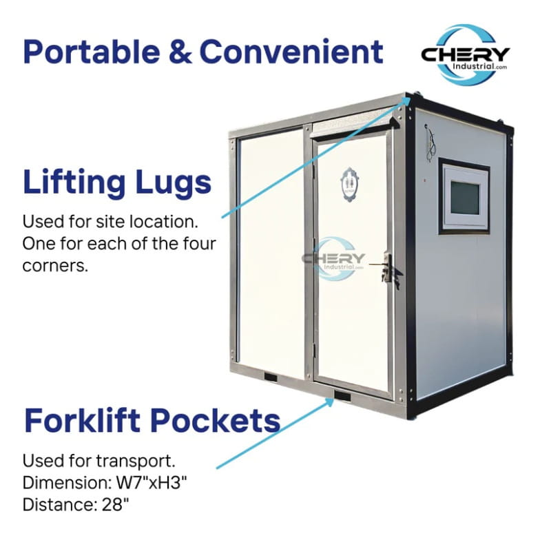Bastone Portable Restroom with Curtain Style Shower - Small
