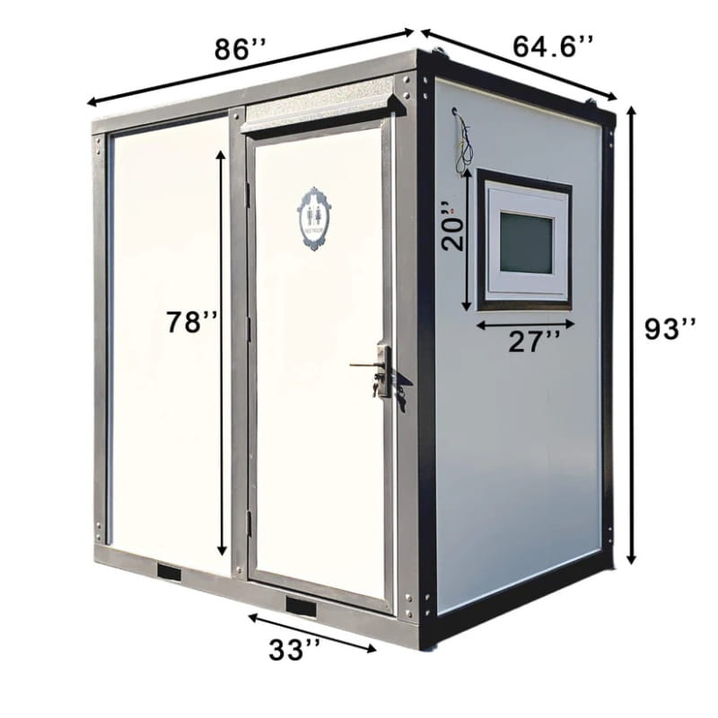 Bastone Portable Restroom with Curtain Style Shower - Small