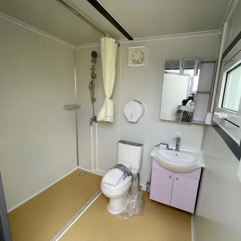 Bastone Portable Restroom with Curtain Style Shower - Small
