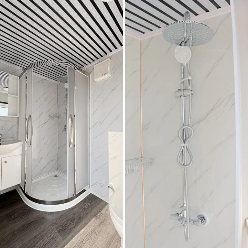Bastone Portable Restroom with Acrylic Shower - Small